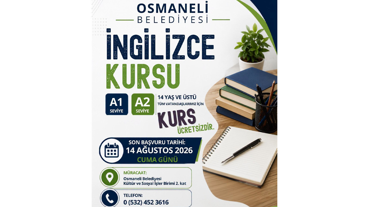 Osmaneli’nde İngilizce öğrenmek isteyenlere ücretsiz kurs fırsatı